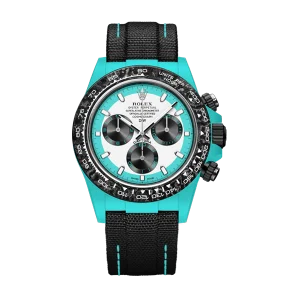 ROLEX Diw Daytona quartz fiber celeste invert 40mm oyster black