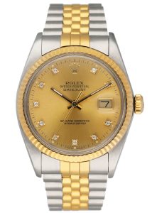 Rolex Datejust 16013 Diamond Dial Mens Watch 36mm