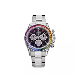 Rolex Daytona Rainbow Diamond Silver Stainless Steel 40 mm, diamond